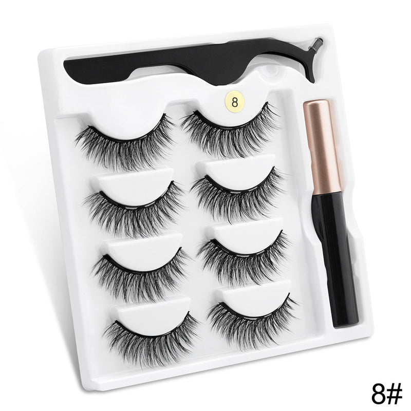 Magnetic Eyelashes 3D Mink Eyelashes Magnetic Eyeliner Magnetic Lashes Short False Lashes Lasting Handmade Eyelash Makeup Tool