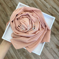 Wome&#39;s Scarves Malaysian Muslim Hijabs Wraps Pearl Chiffon Plain Solid Color Arab Modest Headscarf Rectangle Long Shawl 175x70cm