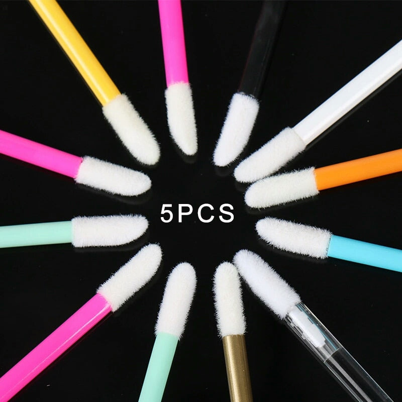 5/50pcs New Disposable Cosmetic Lip Brush Lipstick Lip Glossy Wands Pen Cleaner Applicator Eyeshadow Gloss Makeup Brushes Tools
