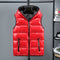 2022 New Women Winter Vests Hooded Short Bright Color Vest Cotton Padded Sleeveless Coat Female Waterproof Thick Waistcoat