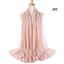 Hijab Scarf 72*175cm Plain Chiffon Scarves For Women Muslim Fasion Islam Clothing Headscarves Shawl For Ladies Headwrap Ramadan