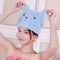 Children Cute Bear Bathing Drying Towel Head Wrap Soft Cotton Microfiber Quickly Dry Hair Elastic Hat Hair Turban For Girl