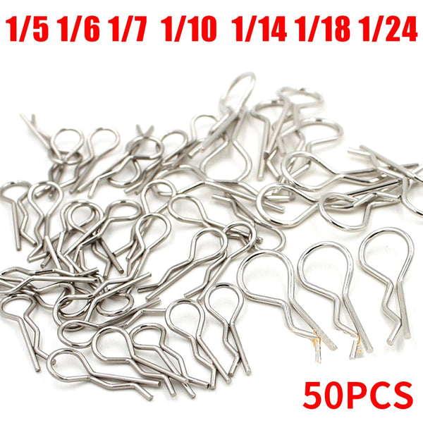 50PCS RC Car Part 1/5 1/6 1/7 1/8 1/10 1/12 1/14 1/16 RC Cars Shell Body Clips Pins Housing Latch R Buckles Fixed SCX10 90046