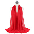 Muslim new Bubble Chiffon Hijab Scarf Women Solid Color Soft Long Shawls and Wraps Georgette Islamic Head Scarves Ladies Hijabs