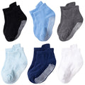 6 Pairs/lot 0 to 5 Years Anti-slip Non Skid Ankle Socks With Grips For Baby Toddler Kids Boys Girls All Seasons Cotton Socks