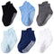 6 Pairs/lot 0 to 5 Years Anti-slip Non Skid Ankle Socks With Grips For Baby Toddler Kids Boys Girls All Seasons Cotton Socks