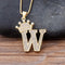 Nidin New Luxury Copper Zircon A-Z Crown Alphabet Pendant Chain Necklace Hip-Hop Style Fashion Woman Man Initial Name Jewelry