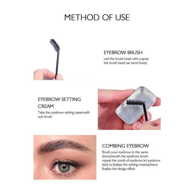 Eyebrow Styling Gel Brows Wax Sculpt Soap Waterproof Long-Lasting 3D Feathery Wild Brow Styling Easy To Wear Makeup Eyebrow