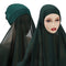 Muslim Chiffon Scarf For Women Fashion Veil Instant Hijab Wrap Headscarf Islam Solid Color Cap Musulman Wrap Scarves 25 Colors