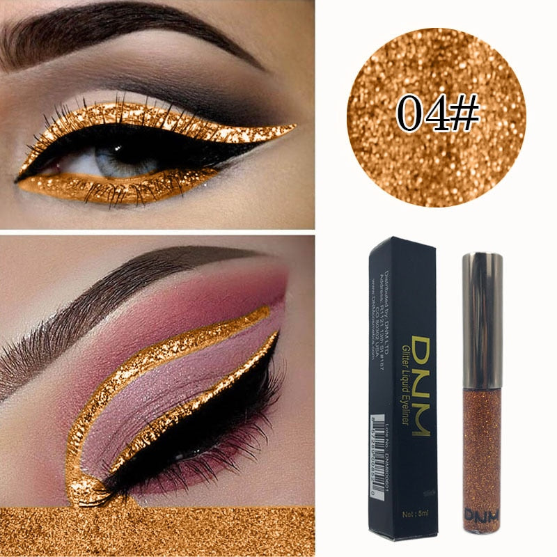 DNM 16 Color Glitter Liquid Eyeliner Pearlescent Sequins Bright Eye Shadow Shiny Long Lasting Waterproof Eyeshadow Makeup TSLM1