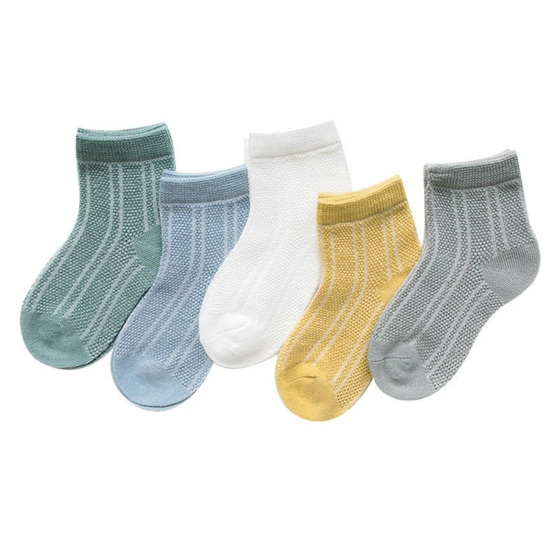 5Pairs/lot 0-3Y Infant Baby Socks Baby Socks for Boys Girls Cotton Mesh Newborn Toddler First Walkers Baby Clothes Accessories