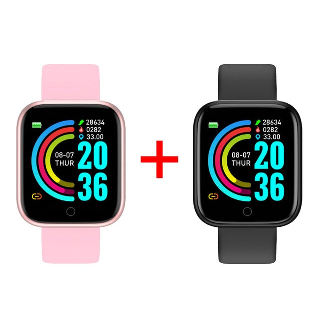 2Pcs Y68 Smart Watch Men Women Digital Watches Bluetooth Sport FitnessTracker Pedometer D20 Smartwatch for Android Ios Xiaomi