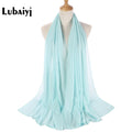 Muslim 2021 New Chiffon Hijab Scarf Women Solid Color Soft Long Shawls and Wraps Islamic Head Scarves Fashion turbante mujer