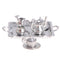 10Pcs/Set 1/12 Dollhouse Miniature Silver Metal Tea Coffee Tray Tableware Set For Dollhouse Decoration