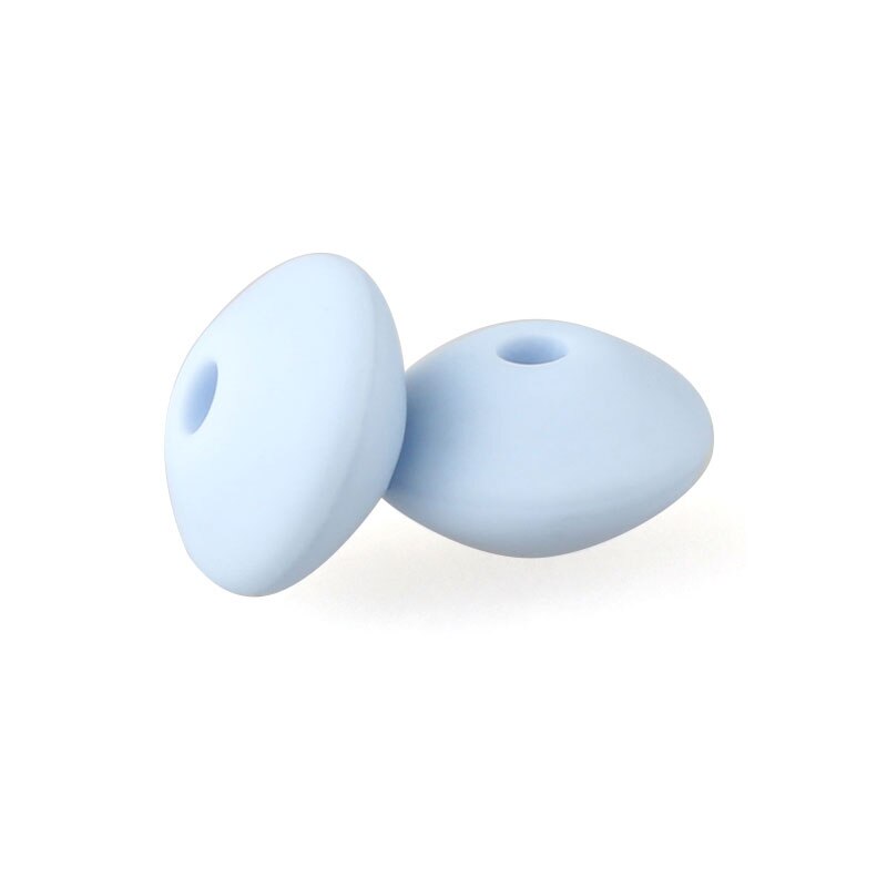 30pcs Silicone Lentil Beads BPA Free Food Grade Rodent DIY Charms Newborn Nursing Accessory Teething Necklace 12mm Abacus Bead