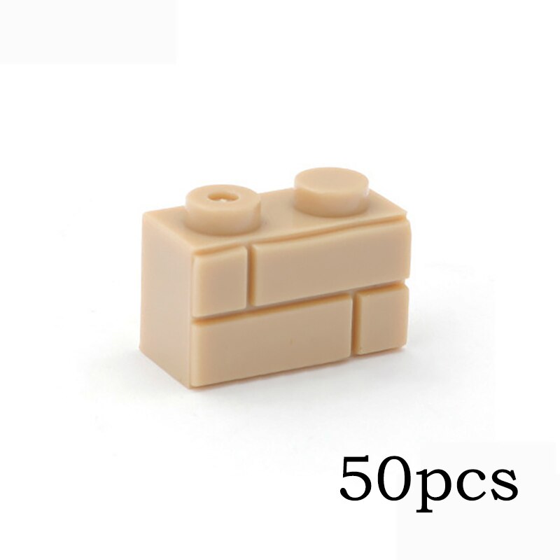 DIY Building Blocks Wall Figures Bricks 1x2 Dots 50/100PCS Educational Creative Toys for Children Size Compatible With 98283