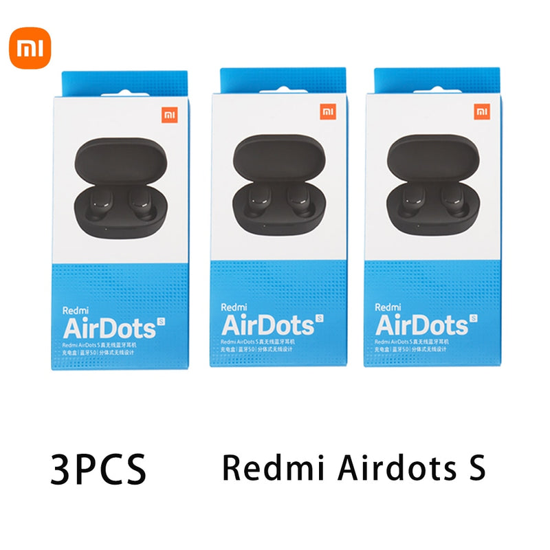 3/6/10 Pieces Xiaomi Redmi AirDots 2 Noise Reduction with Mic AI Control White Redmi AirDots S True Wireless Headset Wholesale