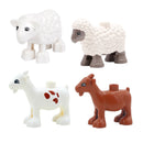 Zoo Animals Series Set Big Size Building Blocks Assemble Accessories Cute Birds Beasts Elephant Tiger Bricks Education Toys Kids