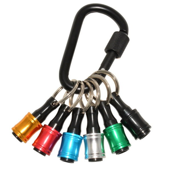 1/4inch Hex Shank Aluminum Alloy Screwdriver Bits Holder Extension Bar Drill Screw Adapter Quick Release Keychain Easy Change