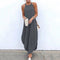 Women Dress Summer 2021 Casual Sleeveless Retro Halter Solid Beach Long Dress Round Neck Sling Fashion Beach Clothes Plus Size