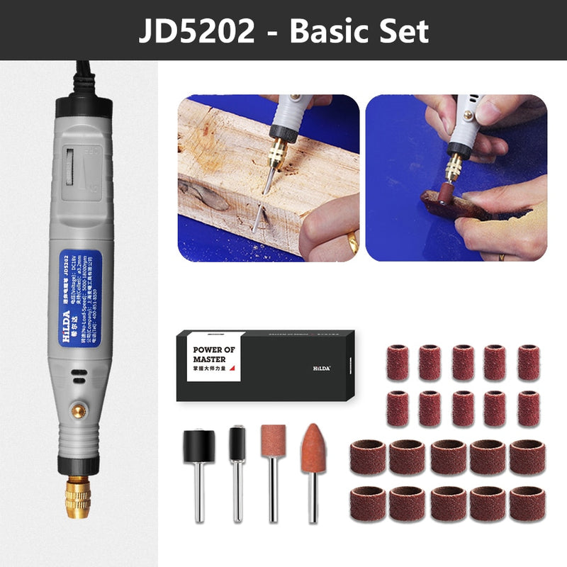 HILDA 18V Engraving Pen Mini Drill Rotary tool With Grinding Accessories Set Multifunction Mini Engraving Pen