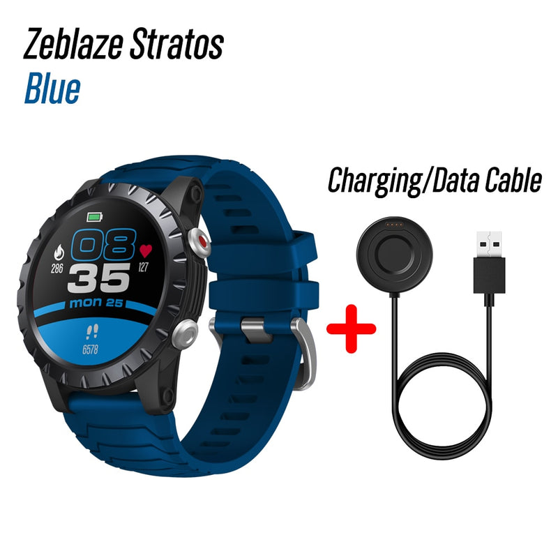 New 2021 Zeblaze Stratos Sports Smart Watch gps GPS GLONASS GALILEO Heart Rate SpO2 VO2max Stress 25 days Battery Life WR 5 ATM