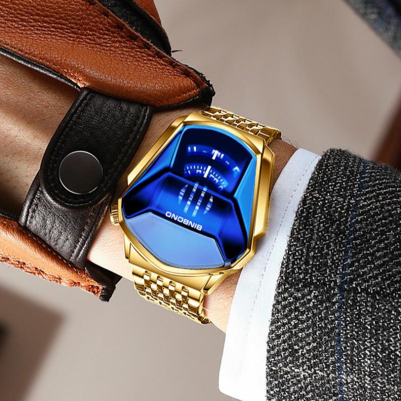 New Arrival Watch Men Waterproof Creative Wrist Watch For Male Clock Men Watch Relgio Masculino Gold Stainless Steel Wristwatch