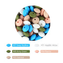 30pcs Silicone Lentil Beads BPA Free Food Grade Rodent DIY Charms Newborn Nursing Accessory Teething Necklace 12mm Abacus Bead