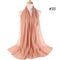 Muslim Bubble Chiffon Hijab Scarf Women Solid Color Soft Long Shawls and Wraps Georgette Head Scarves Ladies Hijabs