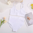 2PCS Bra Set Women Sexy Bralette Sexy Female Underwear Lingerie Ribbed Tops Girls Fashion Brassiere Basic Stretchy Tank Crop Top