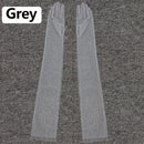Fashion Long Sheer Tulle Gloves Ultra Thin Stretchy Full Finger Mittens Mesh Elbow Wedding Bride Gloves Halloween Accessory