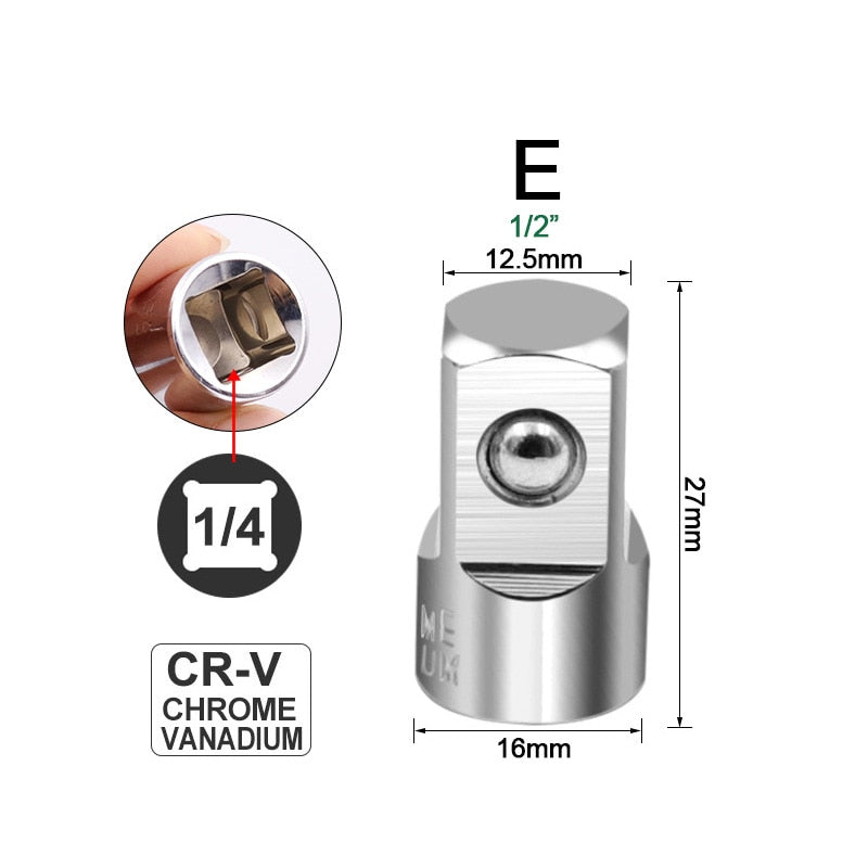 Ratchet Wrench Socket Converter Sleeve Head Adapter 1/2 &quot;Big Fly To 3/8&quot; Fly To 1/4 &quot;Stainless Steel to 1/4&quot; To 1/2 &quot;To 3/8&quot;