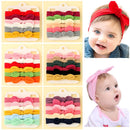 3/4/5/6Pcs/set Cute Bowknot Baby Headband Turban Solid Color Newborn Baby Girls Elastic Hair Bands Soft Nylon Hair Accessories