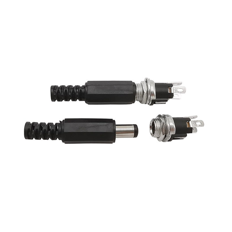 5.5mm x 2.1mm 5.5x2.1 DC Power Supply Plug Connector + Female Metal Panel Mount Socket Jack Plug DC Connectors Terminal Adapter