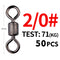 Meredith 50PCS/Lot Fishing Swivels Ball Bearing Swivel with Safety Snap Solid Rings Rolling Swivel for Carp Fishing Accessories