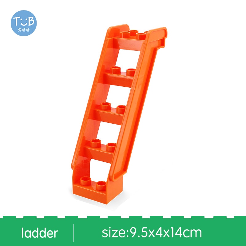 Blocks Amusement Park Accessory Slide Ladder Swing Seesaw Carousel Big Large-particle City Building Children&