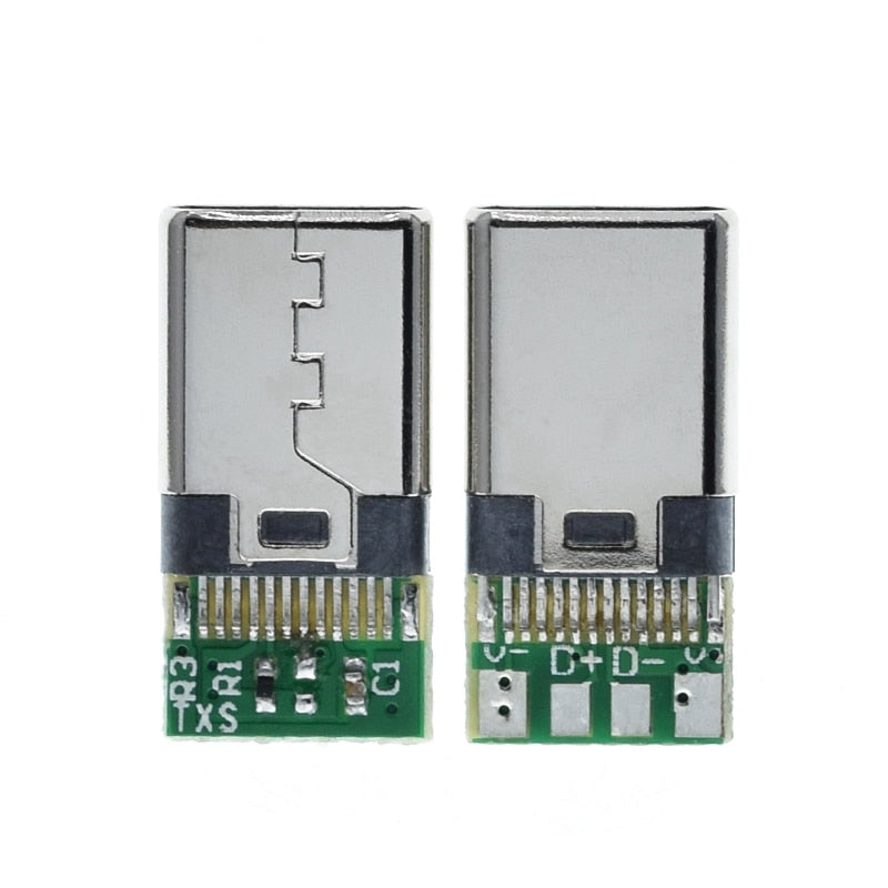 10PCS USB 3.1 Type-C Connector 12 24 Pins Female/Male Socket Receptacle Adapter to Solder Wire &amp; Cable 24 Pins Support PCB Board