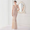 YIDINGZS Deep V Neck Green Sequin Evening Dress Sexy Party Maxi Dress Women Beading Dress Long Prom Dress 19085