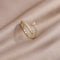 Korea New  Fashion Jewelry Exquisite 14K Real Gold Plated AAA Zircon Ring Elegant Women&