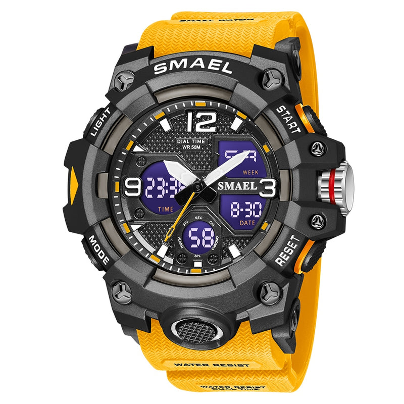 Sport Watch Military Watch For Men Alarm Clock Stopwatch LED Digital Back Light Dual Time Display 8008 Men&