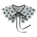 Royal Style Cotton Fake Collar Shawl Wrap Hollow Out Floral Lace Ruffled Trim Necklace Pointed Triangle Lapel Blouse