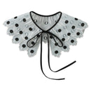 Royal Style Cotton Fake Collar Shawl Wrap Hollow Out Floral Lace Ruffled Trim Necklace Pointed Triangle Lapel Blouse