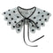 Royal Style Cotton Fake Collar Shawl Wrap Hollow Out Floral Lace Ruffled Trim Necklace Pointed Triangle Lapel Blouse