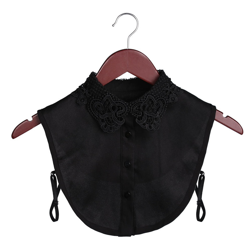 Fashion White Black Lace Fake Collar Blouse Vintage Detachable Shirt False Collar Lapel Blouse Top Women Clothes Accessories