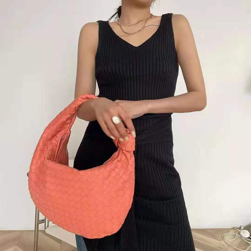 2022 Fashion woven bag luxury designer handbag brand women tote bag lady shoulder bags PU spring bags leather casual handbag
