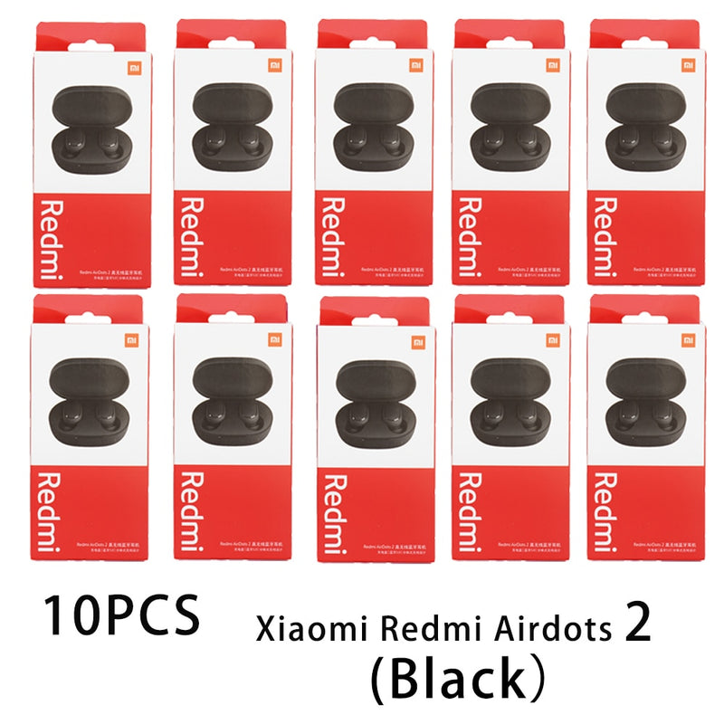 3/6/10 Pieces Xiaomi Redmi AirDots 2 Noise Reduction with Mic AI Control White Redmi AirDots S True Wireless Headset Wholesale