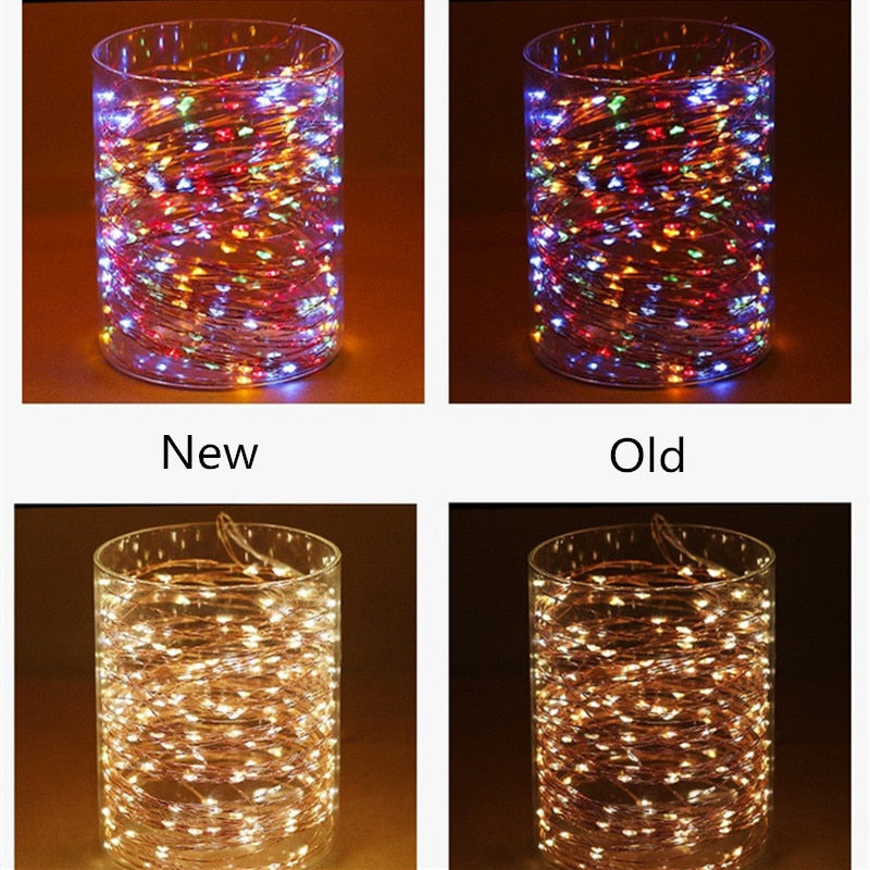 Solar Garden Festoon String Lights Outdoor Waterproof Street Fairy Garland New Year Party Christmas Backyards Decoration Lamp