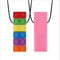 1Pc Sensory Chew Necklace Brick Chewy Kids Silicone Biting Pencil Topper Teether Toy, Silicone teether for children with autism
