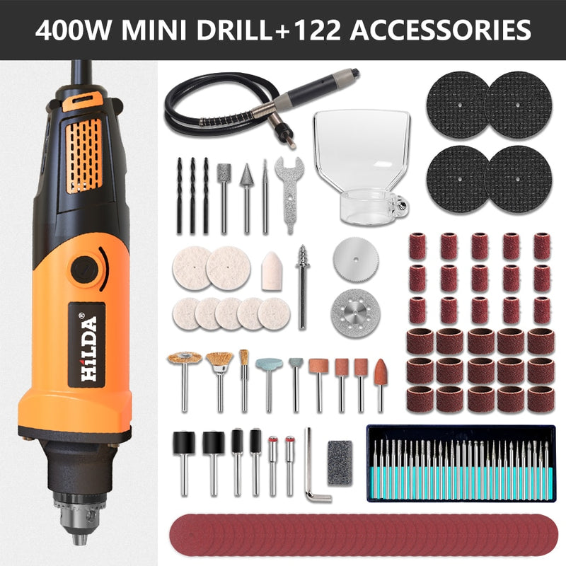 HILDA Electric Drill Mini Engraver Rotary Tool 400W Mini Drill 6 Position Rotary Tools Mini Grinding Machine