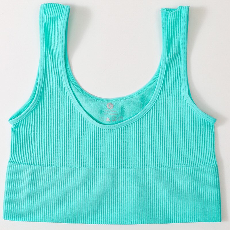 Women Tops Seamless Bralette Tank Top Female Crop Tops Cami Underwear Scoop Neck Ribbed Basic Tee Sexy Lingerie U Back Camisole